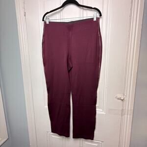 Jingle Belles by Kim Gravel Petite Ponte Bling Pants Womens 12P Purple Wine NWOT